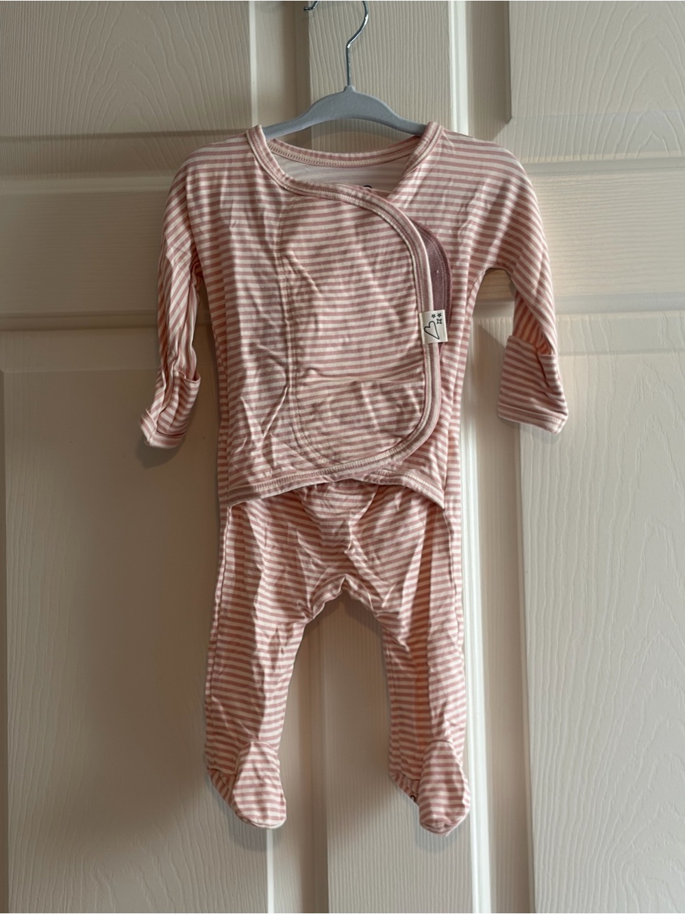 Bonsie Skin to Skin Soft Stripe Pink Baby One-Piece Footed Pajamas